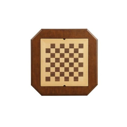 Chess Table, Reversible Chess Checker Game Table with 2 Drawers for Family Entertainment Room, 3-in-1 Square Game Tray for Chess Checker Backgammon, Cherry Finish - size: 28''-Chess Table Cherry Wood