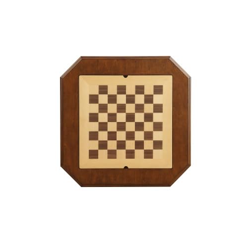 Chess Table, Reversible Chess Checker Game Table with 2 Drawers for Family Entertainment Room, 3-in-1 Square Game Tray for Chess Checker Backgammon, Cherry Finish - size: 28''-Chess Table Cherry Wood