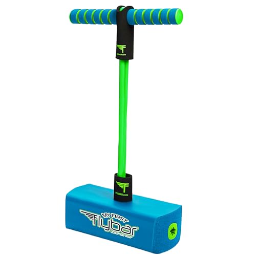 Flybar My First Foam Pogo Jumper for Kids Fun and Safe Pogo Stick, Durable Foam and Bungee Jumper for Ages 3 and up Toddler Toys, Supports up to 250lbs (Blue) - color: Blue