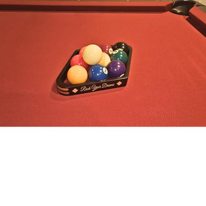 Professional Pool Triangle Rack for 8 & 9 Ball Combo Tabletop Gaming Rack, Custom Engraved Billiards Accessories and Equipment, Handmade Wood Frame, Personalized Gift for Men or Women