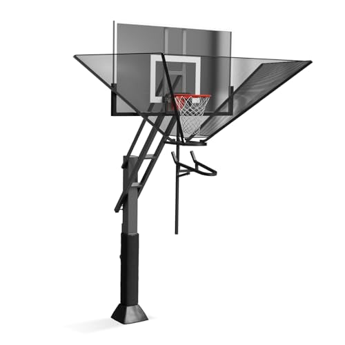 Basketball Rebounder Net Return System Machine Portable Suspended Shooting Basketball Rebounder Device Heavy Duty Basketball Training Equipment with 360°Rotating Track for Continuous Solo Practice