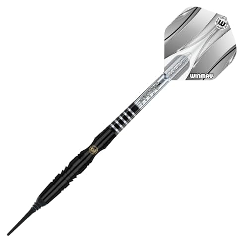 Winmau Sniper Black Professional Darts Set - 90% Tungsten Darts with Flights & Shafts - Match-Weighted Barrels for Steel Tip & Soft Tip Darts - Available in 18g to 24g Weights