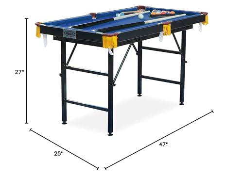 RACK Leo 4-Foot Folding Billiard/Pool Table – Space-Saving Indoor Game Table