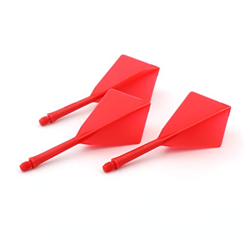 CUESOUL ROST Integrated Dart Shaft and Flights Medium,Diamond Shape,Set of 3 - color: Red