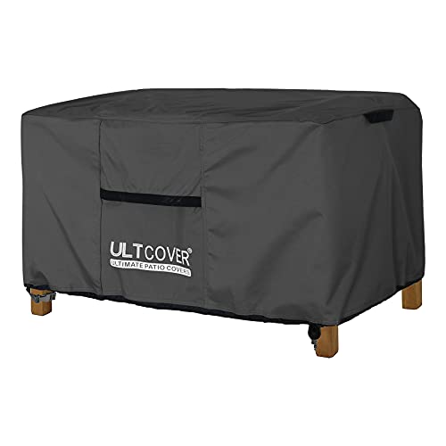 ULTCOVER Patio Coffee Table Cover, Waterproof Rectangular Outdoor Small Side Table Cover 36x22x18 inch, Black - color: Black, size: 36x22 inch