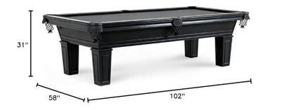 Empire USA - Corona Slate Pool Table W/Premium Billiards Accessories - (7FT and 8FT,Stain Black) - size: 8FT With Installation