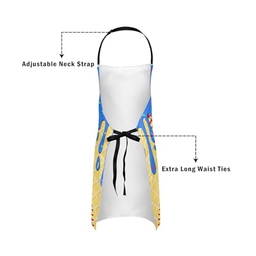 Castle Fairy Ice Cream Drip Baseball Kids Kitchen Apron - color: Macaron