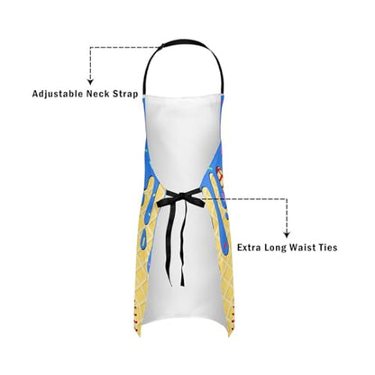 Castle Fairy Ice Cream Drip Baseball Kids Kitchen Apron - color: Macaron
