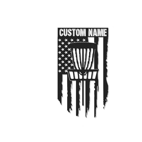 Custom Disc Golf Basket Led Light Metal Wall Art Personalized Gift for Disc Golfers Game Room Decor