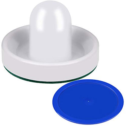 ONE250 Air Hockey Pushers and Red Air Hockey Pucks, Goal Handles Paddles Replacement Accessories for Game Tables (4 Striker, 4 Puck Pack) - color: White