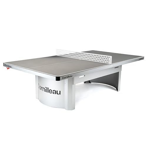 Cornilleau - Outdoor 510 Fixed Campus Ping-Pong Table for Communities and Schools (Camping, Parks, etc) - Competition Bounce (Blue or Grey 7mm) - FFTT Leisure and School Approval (Grey)