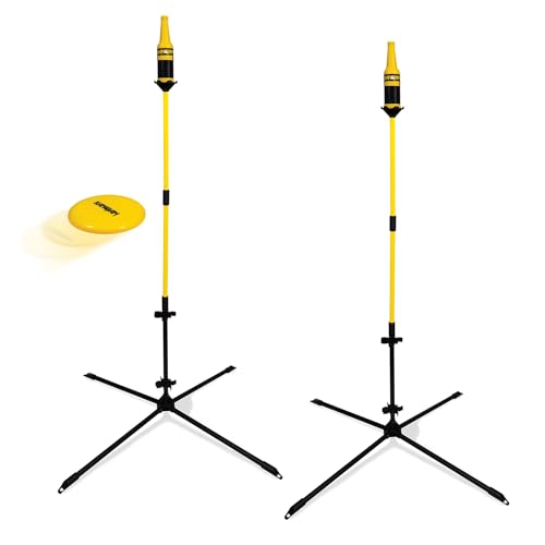 Kan Jam Disc Toss Game - Black/Yellow, Plastic - Snap-Together Setup for Outdoor Games - Steel Poles & Wide Bases for Yard Fun - Portable Carry Bag for Beach Activity & Family Outdoor Fun