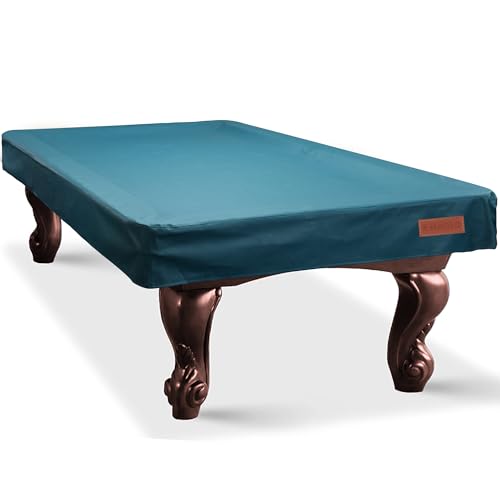 K-Musculo Heavy Duty Pool Table Cover, Waterproof Leatherette Billiard Table Cover with Soft Backing, Tear Resistant Fitted Protector for 6.5FT, 7FT, 7.5FT, 8FT, 8.5FT & 9FT Tables - color: Emerald Green