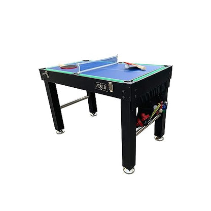 KICK Minotaur 48" 5-in-1 Multi-Game Table - Foosball, Glide Hockey, Billiards/Pool, Ping Pong & Basketball - color: Black