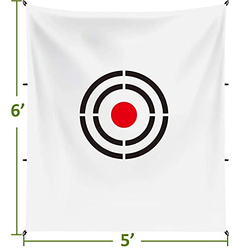 Golf Target Hitting Cloth - 6 X 5 FT White Fast Setup Sturdy Practice Trainers Basement Yard for Golfers Adults Players Teens Gifts