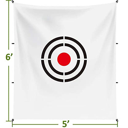Golf Target Hitting Cloth - 6 X 5 FT White Fast Setup Sturdy Practice Trainers Basement Yard for Golfers Adults Players Teens Gifts