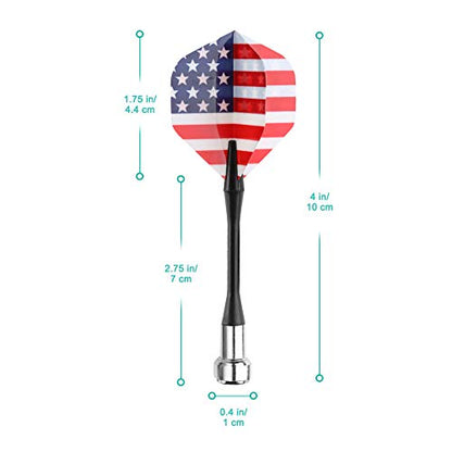 Accmor Magnetic Darts, 12pcs Replacement Magnet Darts Plastic Darts for Dartboard - color: Black Blue Red-Geometry