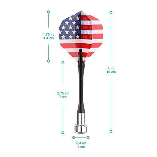Accmor Magnetic Darts, 12pcs Replacement Magnet Darts Plastic Darts for Dartboard - color: Black Blue Red-Geometry