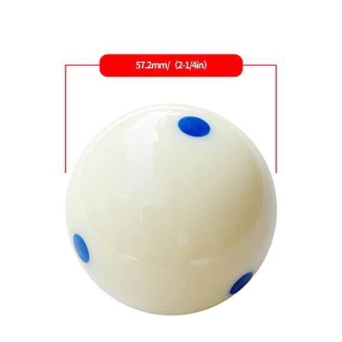 Pool Billiard Cue Ball Training Set, 2-1/4" Regulation Phenolic Resin, 6 Dot Measle & Aim Target Practice Balls, Spin & Accuracy Training Aid for Beginners & Advanced Players - color: Blue 6 Dot Measle Balls