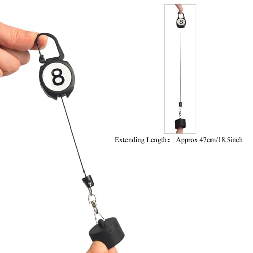 LAKE OF FIRE Billiard Chalk Holder，Pool Chalk Holder with Retractable Key Ring Black - size: Round