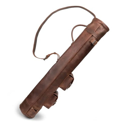 Leather Vintage Carry Golf Bag with Shoulder Strap, Standing Carry Golf Bags, Men's Basic Bag for Golf Clubs, Golf Stand Bags for Men, Mens Walking Golf Club Cart Bag, Lightweight Caddie Golfing Gear
