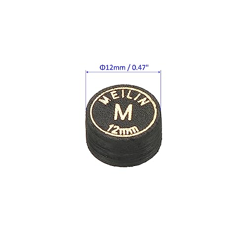 M METERXITY Pool Cue Tips - Laminated Billiard Cue Tips Multiple Layer Faux Leather Apply to Pool Cues/Snooker - size: 12mm, style: Medium