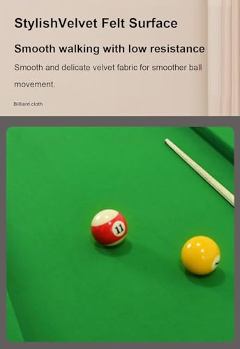 Folding Pool Table, Durable 3-Bag Billiards Training Table, for Game Room Living Room Office, with Leveling Device