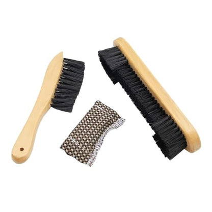 3 Pcs 8 Inch 9 Billiard Brush Set Wooden Handle Soft Bristles Pool Table Felt Cleaner Wipe Cleaning Tool Fabric Sheet for Pool Tables and Cabinets