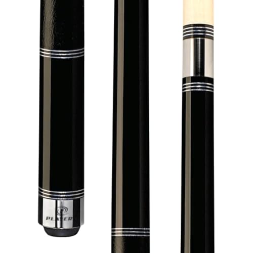 Players Classic Birds-Eye Maple with Triple Silver Rings Cue - color: Midnight Black, size: 19 Ounce