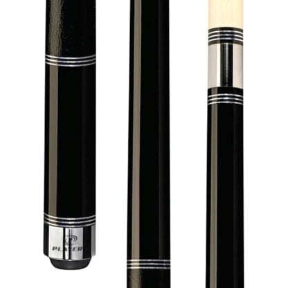 Players Classic Birds-Eye Maple with Triple Silver Rings Cue - color: Midnight Black, size: 19 Ounce
