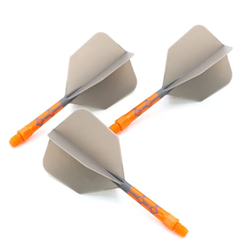 CUESOUL ROST T19 Integrated Dart Shaft and Flights Big Wing Shape Grey 28mm-Say Goodbye to Falling Dart Flight - color: with Orange Shaft