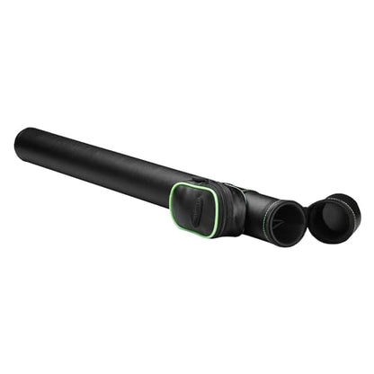 Casemaster Q-Vault Supreme Billiard/Pool Cue Hard Case, Holds 1 Complete 2-Piece Cue (1 Butt/1 Shaft) - color: Black with Green Trim