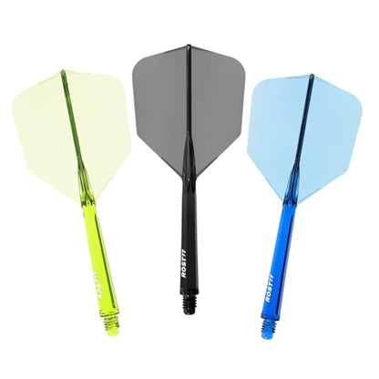 CUESOUL ROST 77 Integrated Dart Shaft and Flight Big Wing Shape,Set of 3 - color: Mixed Color with BBG, size: L-33mm