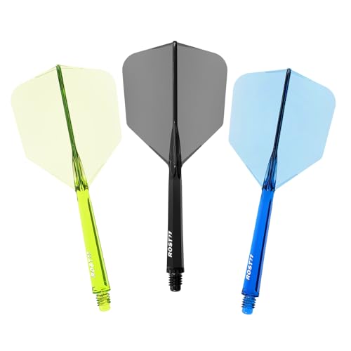 CUESOUL ROST 77 Integrated Dart Shaft and Flight Big Wing Shape,Set of 3 - color: Mixed Color with BBG, size: L-33mm