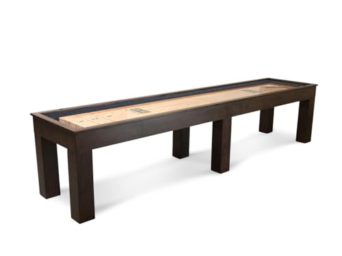 Doc & Holliday - Paula Parsons Shuffleboard Table (12FT,Natural Walnut and Antique Coffee) - color: Antique Coffee, size: 12FT With Installation