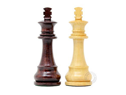 House of Chess - Tournament Chess Set Pieces - Unique Staunton Ringy Rosewood/Boxwood Chess Pieces - King Height: 3.75" (95 mm) - 2 Extra Queens - Weighted