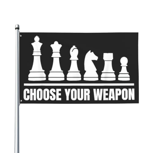 Choose Your Weapon Retros Chess Master Pieces Game Club Humor Flag For Room - color: white2