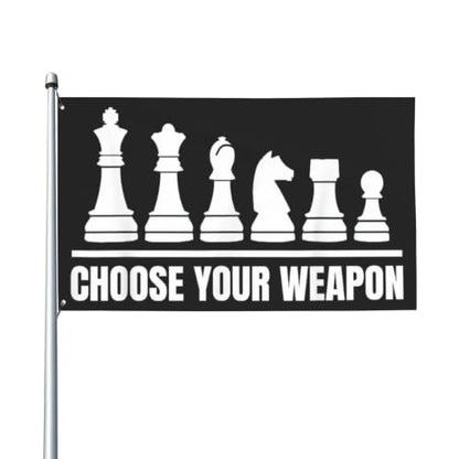 Choose Your Weapon Retros Chess Master Pieces Game Club Humor Flag For Room - color: white2