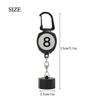 LAKE OF FIRE Billiard Chalk Holder，Pool Chalk Holder with Retractable Key Ring Black - size: Octagon