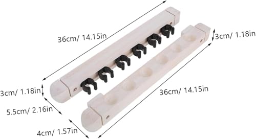 1 Set Pool Cue Holder, 6 Cues Billiard Cue Stick Wall Rack Billiard Pool Cue Wall Mounted Holder Wooden Pool Stick Rack for Game Room Billiard Clubs