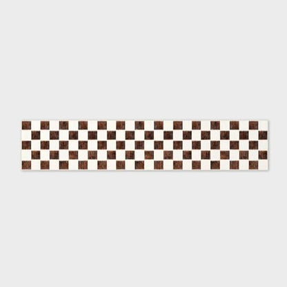 EVERGRACE Checkered Plaid Area Rug 2x10, Soft Fuzzy Faux Wool Rugs Washable Anti Slip Rugs Long Runner Carpet for Entryway Bedroom Living Room Hallway Kitchen Dining Room and Laundry, Dark Brown - color: Dark Brown, size: 2' x 10' (Runner)
