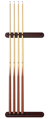 Viper 2-Piece Traditional Wall Mounted Solid Oak Billiard/Pool Cue Rack, Holds 8 Cues - style: Mahogany