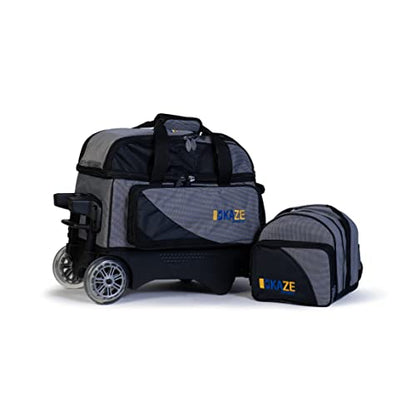 2 Ball Bowling Roller + 1 Ball Color Matching Add On Tote - color: Black-Gray