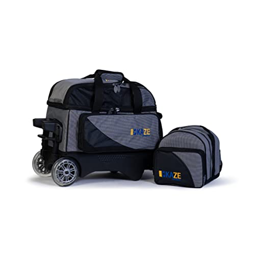 2 Ball Bowling Roller + 1 Ball Color Matching Add On Tote - color: Black-Gray