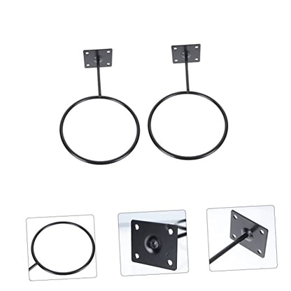 SUPVOX 2pcs Wall Mounted Rack for Basketball and Football Space-Saving Display Stand for Organizing Sports Equipment Black Easy to Install