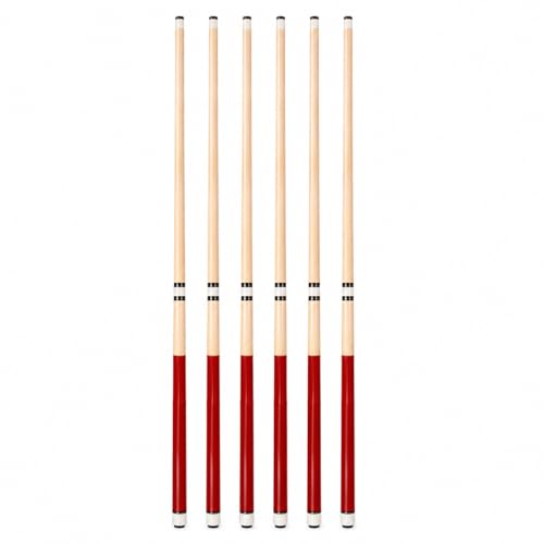 58" Pool Cue Stick Set, 2-Piece Birch Wood Billiard Cues with 13mm Leather Tips, 20oz House Cue Sticks for Home Pool Tables, Bars & Casual Play - size: 58" Set of 6