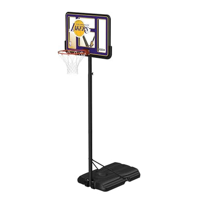 Lifetime NBA Los Angeles Lakers Portable Basketball Hoop, Adjustable Height 7.5-10 Ft, 44 Inch Shatterproof Fusion Backboard, Base with Wheels - color: Los Angeles Lakers