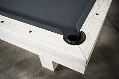 Empire USA - Dakota Slate Pool Table W/Premium Billiards Accessories (8FT, Whitewash)