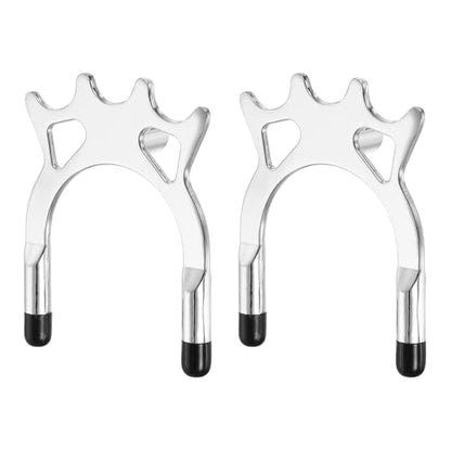 Billiard Bridge Head, Pool Cue Stick Bridge Screw-on Metal Cue Rests Billiard Accessories - color: Silver, style: High Fork with Rubber Sleeve