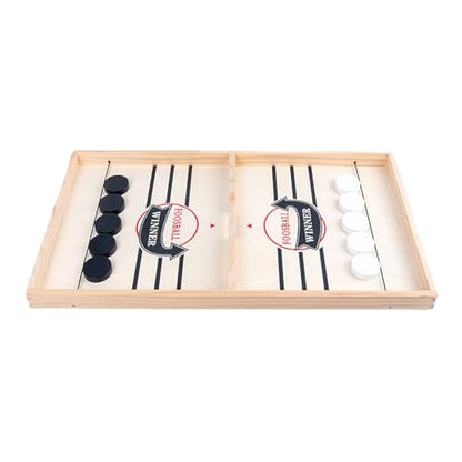 Board Game Fast Sling Puck Game Fast Action Wooden Air Hockey Board Games for Adults, Family Night or Friends Party(Large 1) - size: Large 1